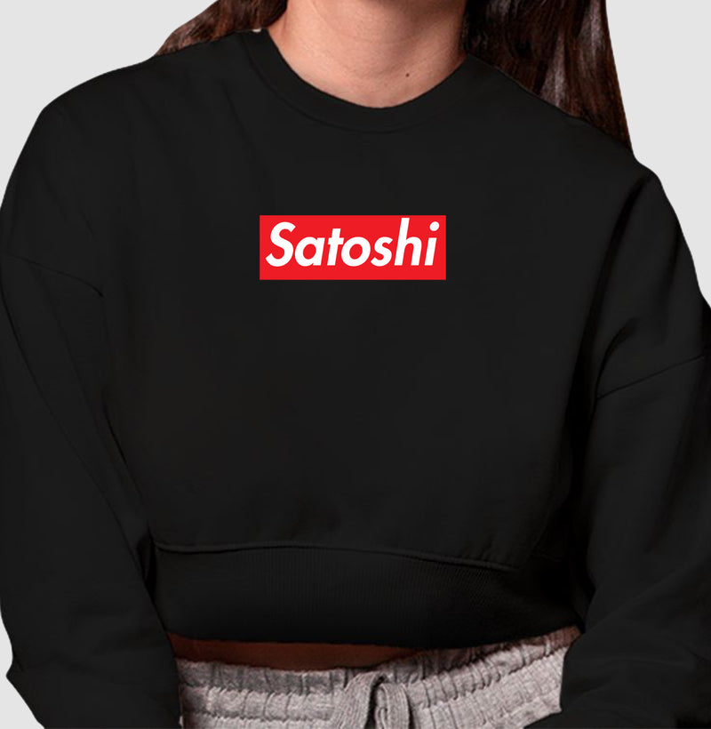 MOLETOM CROPPED SATOSHI - PRETA
