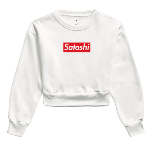 MOLETOM CROPPED SATOSHI - BRANCA
