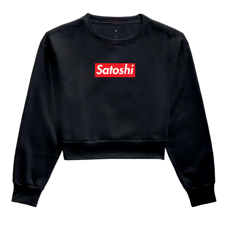 MOLETOM CROPPED SATOSHI - PRETA