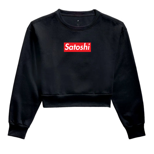 MOLETOM CROPPED SATOSHI - PRETA